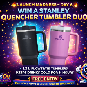 👀Launch Madness Day 6 – Win a Stanley Quencher Tumbler Duo (1.2L) – FREE ENTRY
