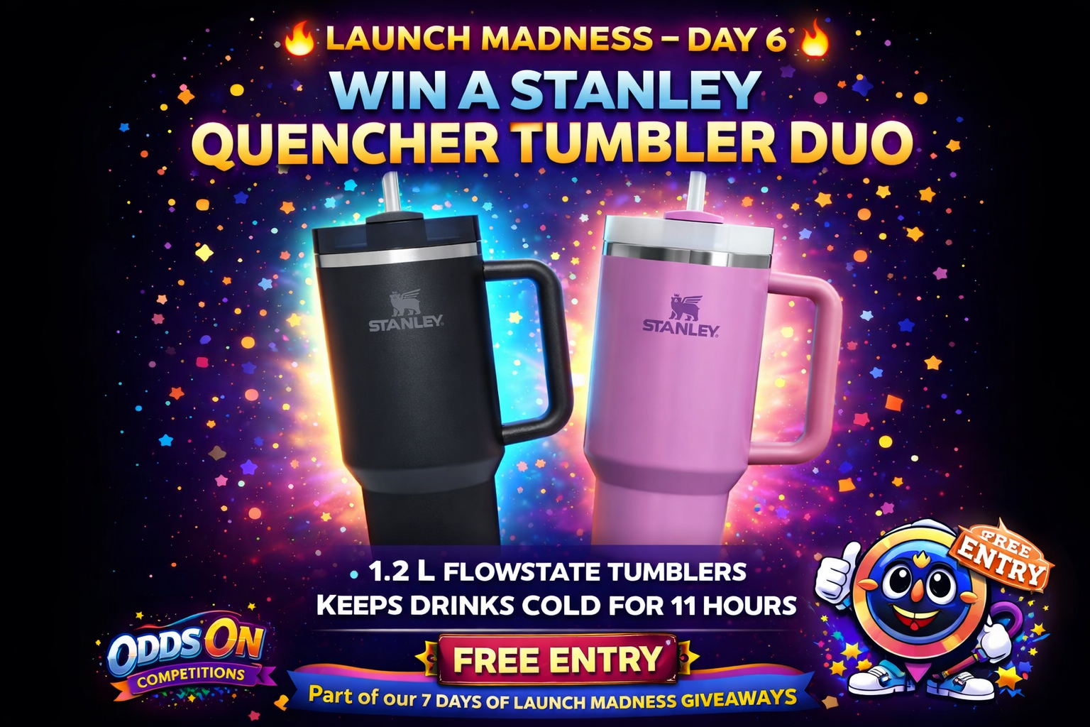 👀Launch Madness Day 6 – Win a Stanley Quencher Tumbler Duo (1.2L) – FREE ENTRY