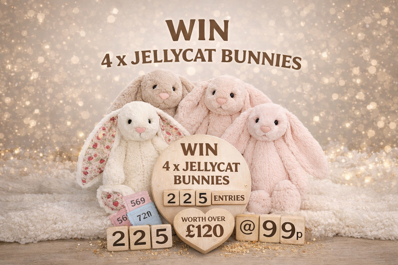👉 Win 4x Jellycat Bunnies Bundle (Worth Over £120!) – 99p Entry