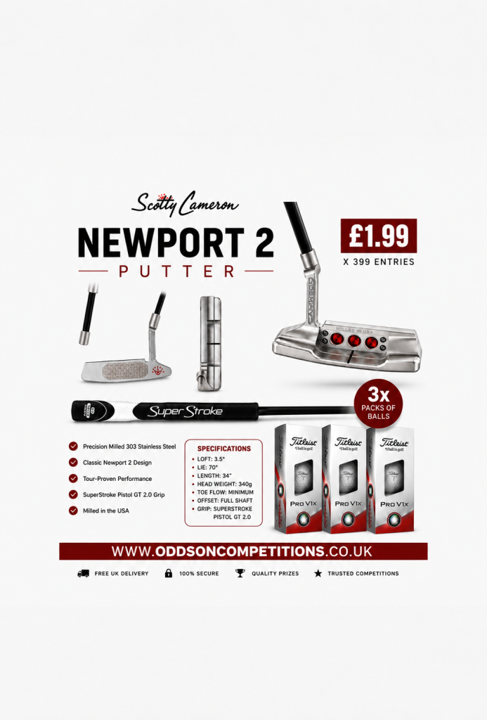 Scotty Cameron Newport 2 Putter + 3 Packs of Pro V1x Balls - £1.99 per ticket