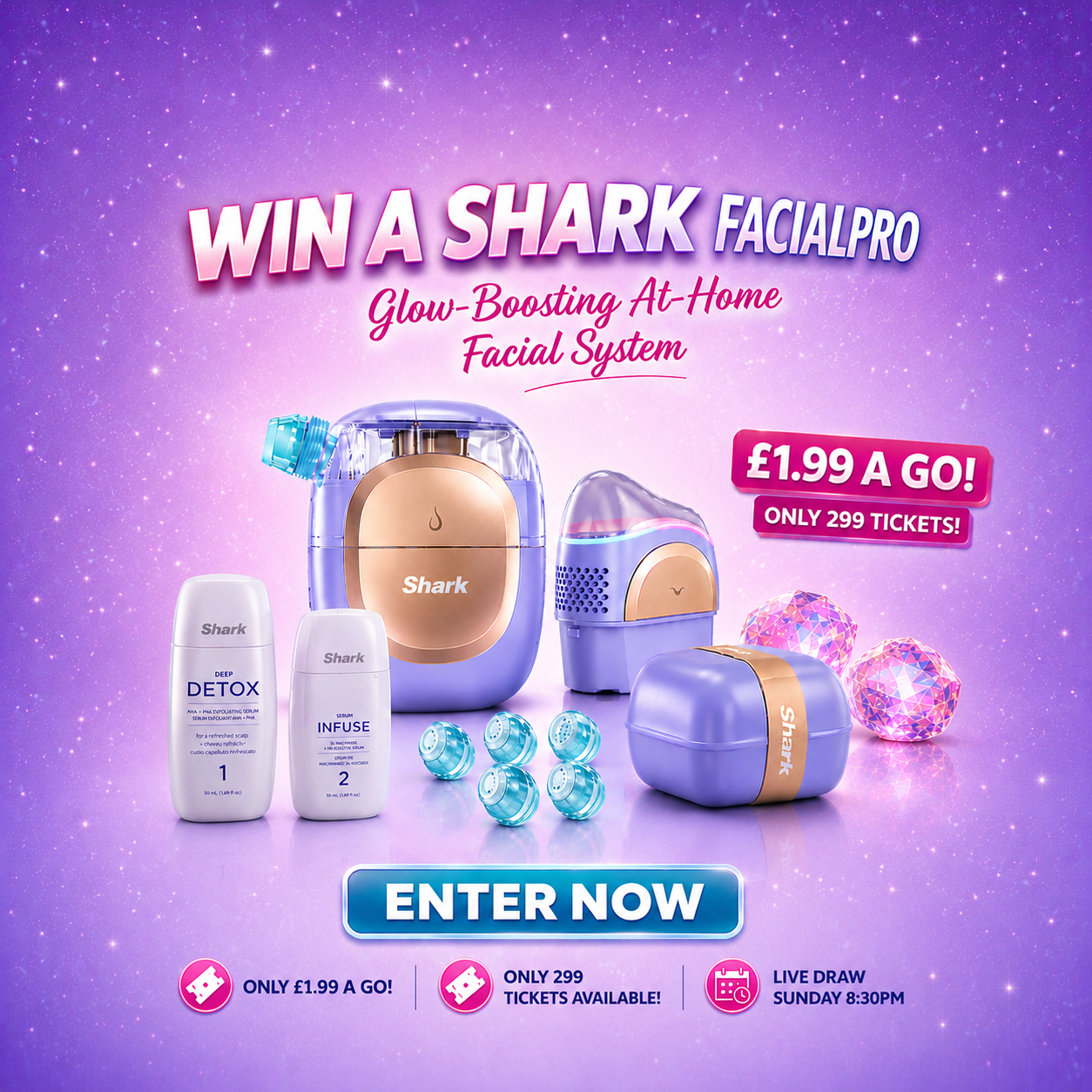 Win A Shark FacialPro Glow-Boosting At-Home Facial System – £1.99
