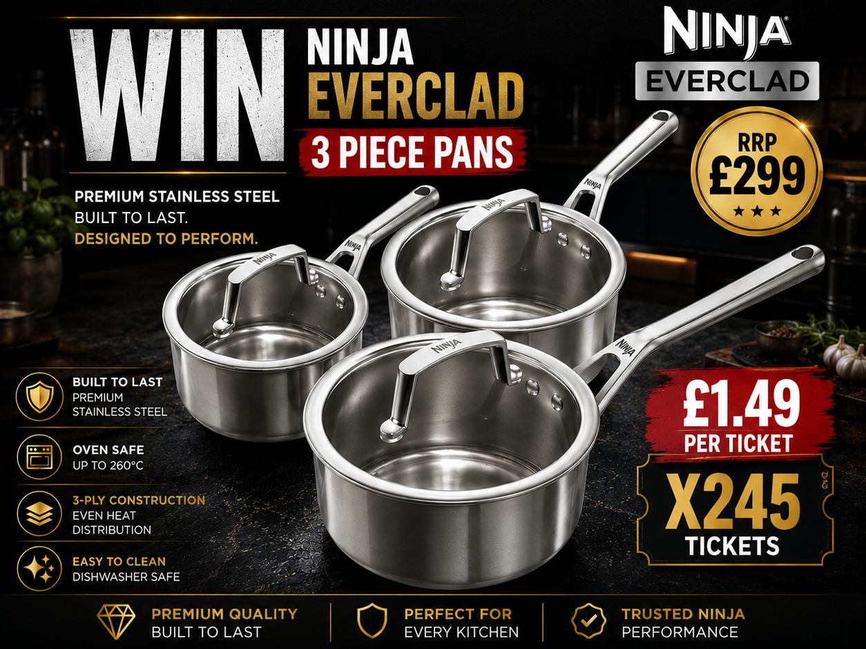 Win a Ninja EverClad™ 3-Piece Stainless Steel Pan Set – RRP £299! – Only £1.49