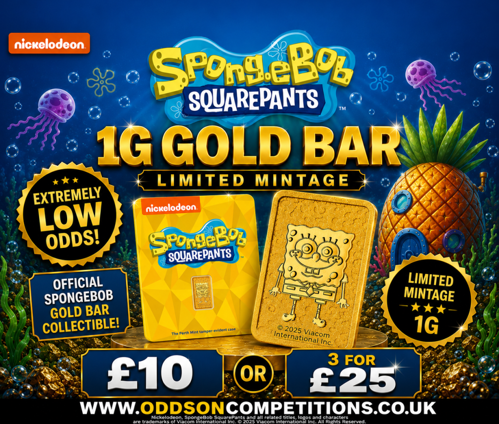 Limited Mintage 1G SpongeBob SquarePants Gold Bar - Only 35 Tickets - Auto Draw Once Sold
