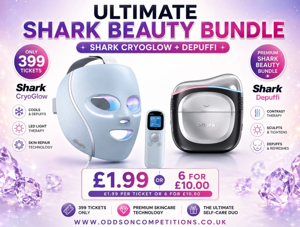 Ultimate Shark Beauty Bundle – CryoGlow LED Mask + Depuffi Contrast Therapy Sculpting Tool | Only 399 Tickets