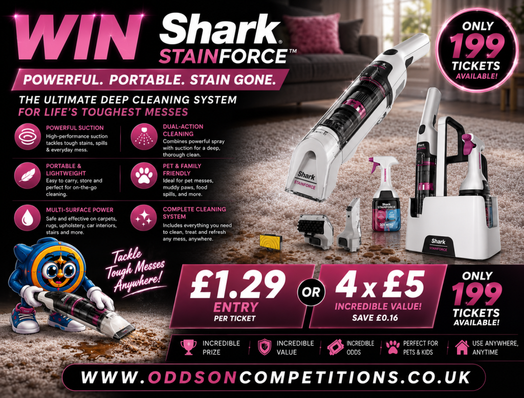 🦈✨ WIN A SHARK STAINFORCE CARPET CLEANER! ✨🦈