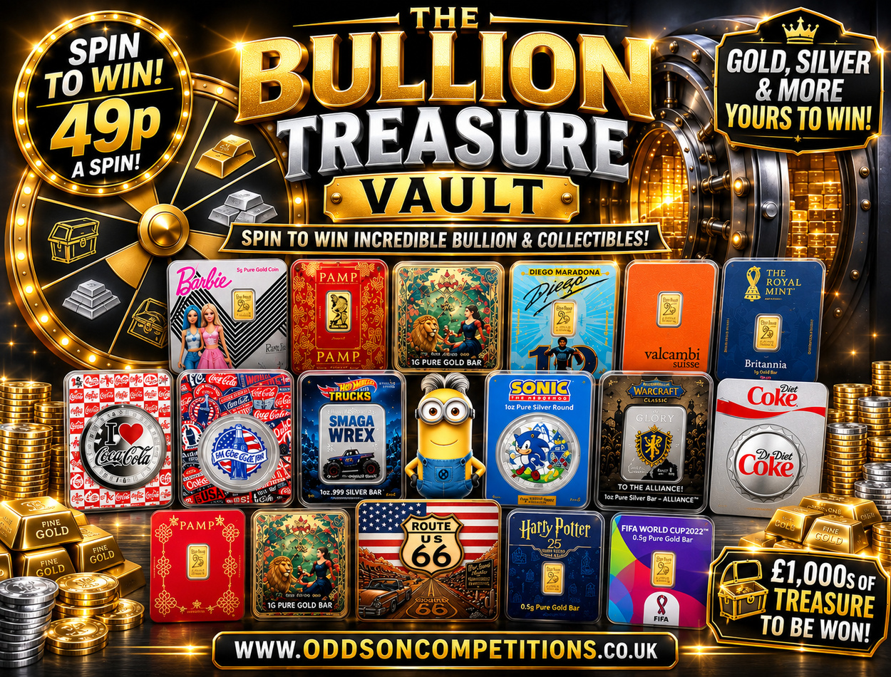 THE BULLION TREASURE VAULT 🏆 | SPIN TO WIN GOLD, SILVER & COPPER - 0.49p Per Spin 🍀