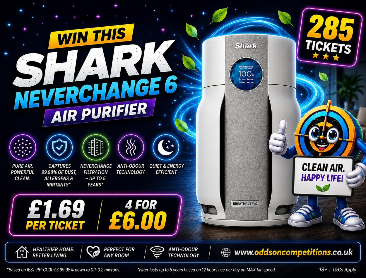 🌬️ WIN A SHARK NEVERCHANGE 6 AIR PURIFIER! 🦈✨
