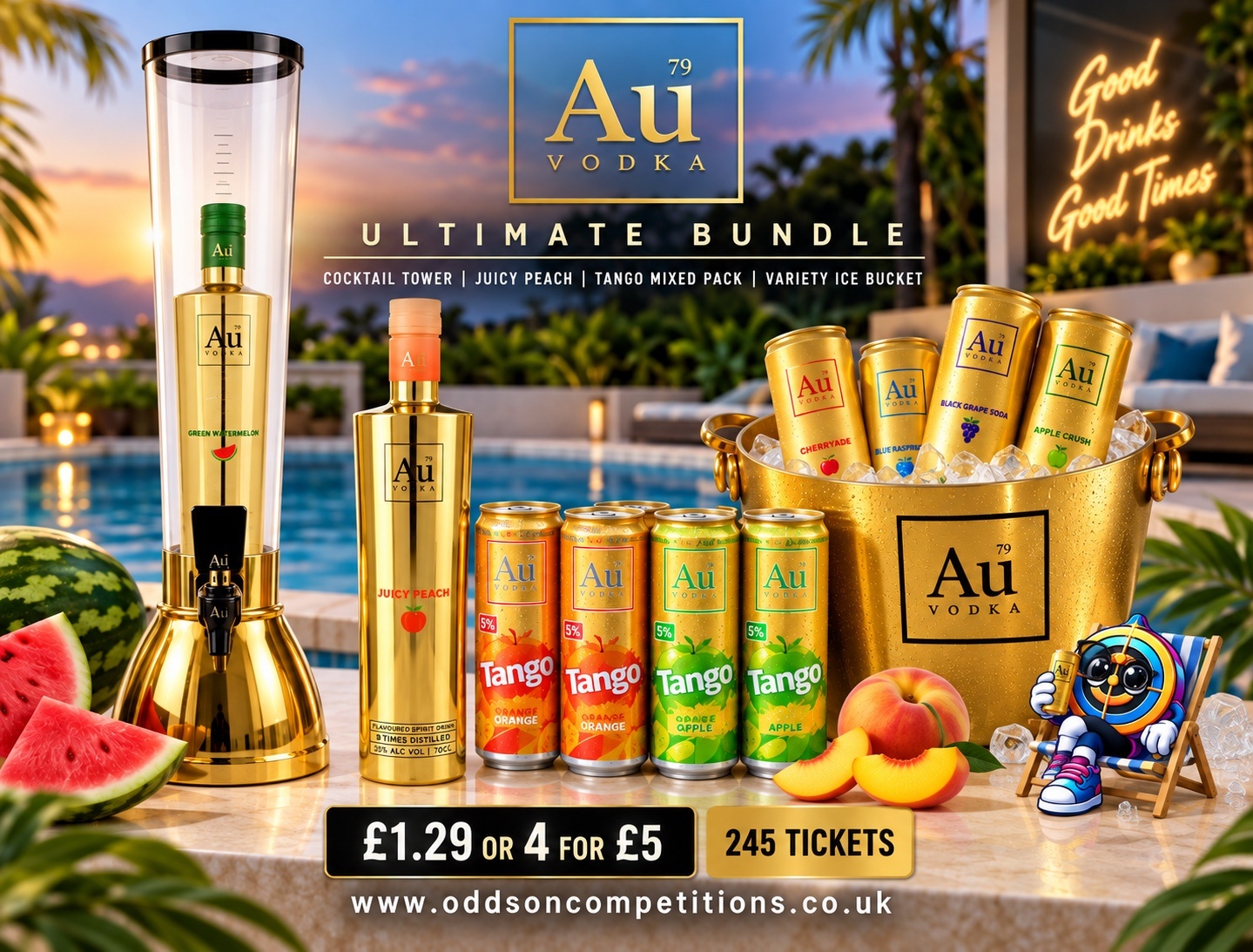 🏆 Win the Ultimate AU Vodka Party Bundle 🍹✨ | £1.29 per ticket | Only 245 Tickets