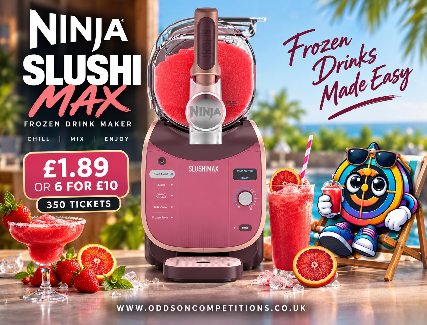 🥤 Ninja SLUSHi MAX Frozen Drink Maker – Blood Orange 🧊 | £1.89 | Only 350 Tickets